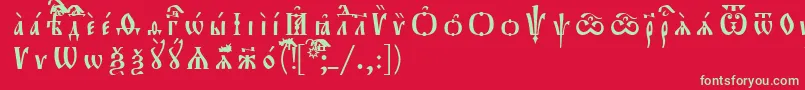 フォントOrthodox.TtUcs8Р Р°Р·СЂСЏРґРѕС‡РЅС‹Р№ – 赤い背景に緑の文字